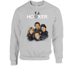 T.j. Hooker 80s Tv Series Show Worn Look Vintage Unisex Sweater Crewneck Sweatshirt