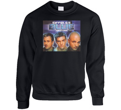 Blue Eiffel 65 One Hit Wonders Single Cover Distressed Look Fan Sweater Crewneck Sweatshirt