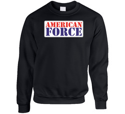 American Force Automobile Car Auto Motor Parts Cool Distressed Brand Logo Emblem Sweater Crewneck Sweatshirt