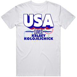 Usa Loves Kelsey Kolojejchick Field Hockey Olympics Unisex T Shirt
