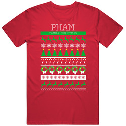 Pham Family Christmas Ugly Sweater Custom Surname Gift Unisex T Shirt