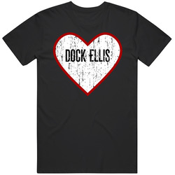 Dock Ellis Texas Baseball Player Heart Distressed Style Fan Unisex T Shirt