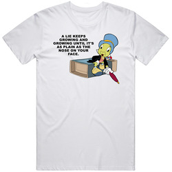Pinocchio Jiminy Cricket A Lie Keeps Growing And Growing Favorite Movie Quotes Unisex T Shirt
