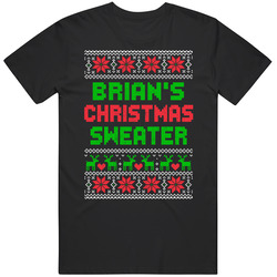 Brian Ugly Christmas Sweater Funny Custom Name Holiday Gift Unisex T Shirt