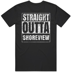 Straight Outta Shoreview Distressed Look City Grunge Cool Classic Cotton T Shirt