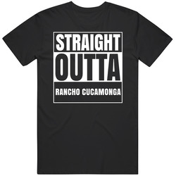 Straight Outta Rancho Cucamonga California City Parody Classic Cotton T Shirt