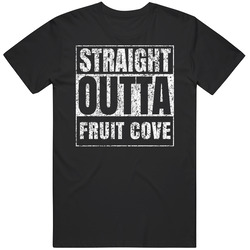 Straight Outta Fruit Cove Distressed Look City Grunge Cool Classic Cotton T Shirt