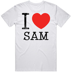 I Love Sam Heart Valentines Day Name Classic Cotton T Shirt