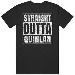 Straight Outta Quinlan Distressed Look City Grunge Cool Classic Cotton T Shirt