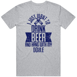 Doxle I Just Want To Drink Beer With My Dog Pet Lover Men's Classic Cotton T Shirt