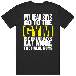 My Heart Says Eat More The Halal Guys Funny Food Gym Classic Cotton T Shirt