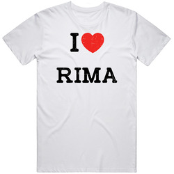 I Love Heart Rima First Name Worn Look Classic Cotton T Shirt