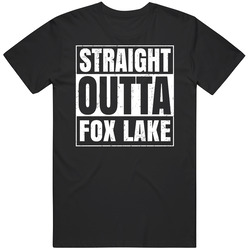 Straight Outta Fox Lake Illinois City Compton Parody Grunge Classic Cotton T Shirt
