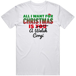 All I Want For Christmas Is A Welsh Corgi Funny Cute Holiday Gift Classic Cotton T Shirt