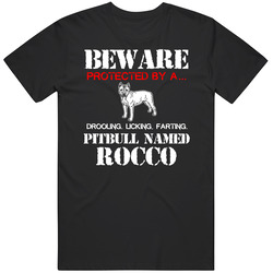Rocco Pitbull Security Guarddog Funny Dog Best Friend Heart Classic Cotton T Shirt