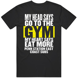 My Heart Says Eat More Penn Station East Coast Subs Funny Food Gym Classic Cotton T Shirt