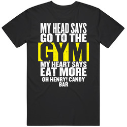My Heart Says Eat More Oh Henry Candy Bar Funny Food Gym Classic Cotton T Shirt