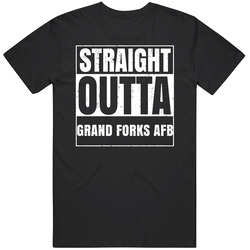 Straight Outta Grand Forks Afb North Dakota City Compton Parody Grunge Classic Cotton T Shirt