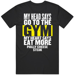 My Heart Says Eat More Philly Cheese Steak Funny Food Gym Classic Cotton T Shirt