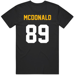 Vance Mcdonald # 89 Jersey Back Pittsburgh Football Team Fan For Black Classic Cotton T Shirt