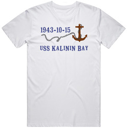 Uss Kalinin Bay 15994 Anchor Navy Ship Classic Cotton T Shirt