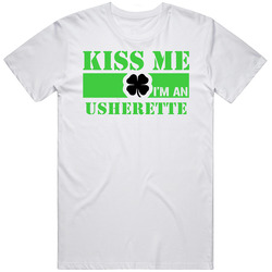 Usherette Kiss Me Im An Occupation Job Funny St Patricks Day Irish Party Classic Cotton T Shirt