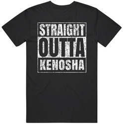 Straight Outta Kenosha Distressed Look City Grunge Cool Classic Cotton T Shirt