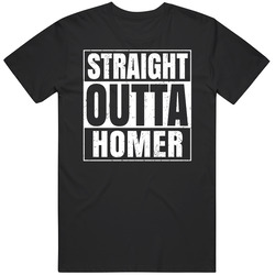 Straight Outta Homer Alaska City Compton Parody Grunge Classic Cotton T Shirt