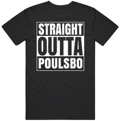 Straight Outta Poulsbo Washington City Compton Parody Grunge Classic Cotton T Shirt