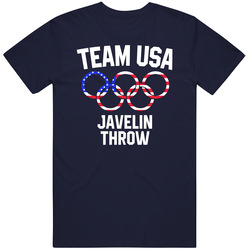 Team Usa Javelin Throw Olympics Event Patriotic Rings Classic Cotton T Shirt
