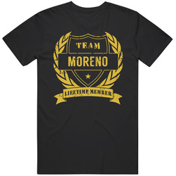 Team Moreno Lifetime Member Last Name Surname Mens Soft Cotton Tee T Shirt