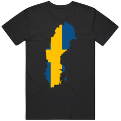 Sweden Country Flag Silhouette Patriotic Nationality Mens Soft Cotton Tee T Shirt
