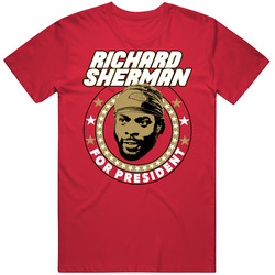 Richard Sherman For President San Francisco Football Fan Mens Soft Cotton Tee T Shirt