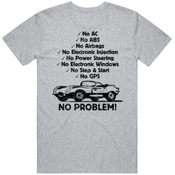 1957 Jaguar Xkss No Problem Vintage Car Mens Soft Cotton Tee T Shirt