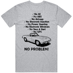1964 Chevrolette Corvette Stingray Convertible No Problem Vintage Car Mens Soft Cotton Tee T Shirt