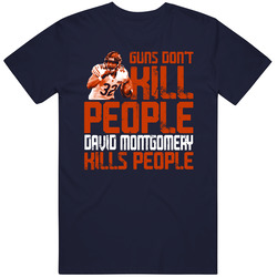 Guns Dont Kill David Montgomery Kills People Chicago Football Mens Soft Cotton Tee T Shirt