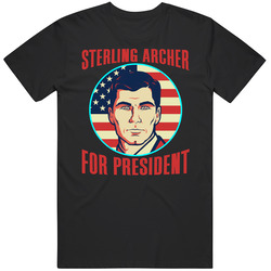 Sterling Archer For President Spy Tv Fan Mens Soft Cotton Tee T Shirt
