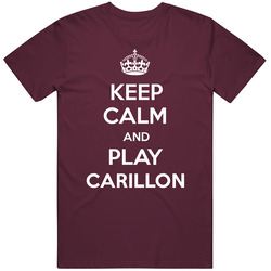 Keep Calm And Play Carillon Instrument Parody Mens Soft Cotton Tee T Shirt