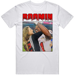 Boomin Antonio Brown And Gisele Bundchen White Mens Soft Cotton Tee T Shirt