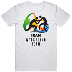 Iran Wrestling Team Rio 2016 Olympic Event Logo Mens Soft Cotton Tee T Shirt