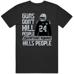 Guns Dont Kill Johnathan Abram Kills People Las Vegas Football Mens Soft Cotton Tee T Shirt