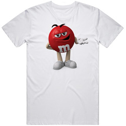 Red M&m Candy Mascot Mens Soft Cotton Tee T Shirt