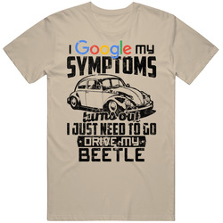 1965 Volkswagen Beetle Googled My Symptoms Drive My Car Worn Look Mens Soft Cotton Tee T Shirt
