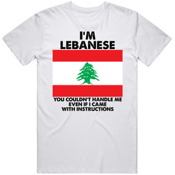 I'm Lebanese Nationality Flag You Couldn't Handle Me Mens Soft Cotton Tee T Shirt