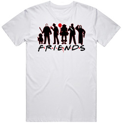 Friends Horror Movie Villain Tv Show Movie Poster Logo Mashup Fan Mens Soft Cotton Tee T Shirt