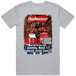 Evander Holyfield Vs Lennox Lewis Cool Fight Card Mens Soft Cotton Tee T Shirt