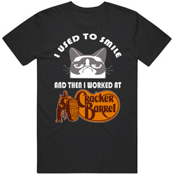 Cracker Barrel I Used To Smile Then I Worked There Funny Occupation Mens Soft Cotton Tee T Shirt