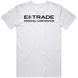 E Trade Financial Corporation Nasdaq Company Logo Employee Fan Mens Soft Cotton Tee T Shirt