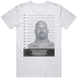 Steve Austin Famous Sports Star Mugshot Police Department Mens Soft Cotton Tee T Shirt