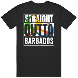Straight Outta Barbados Rio 2016 Olympic Country Team Fan Mens Soft Cotton Tee T Shirt